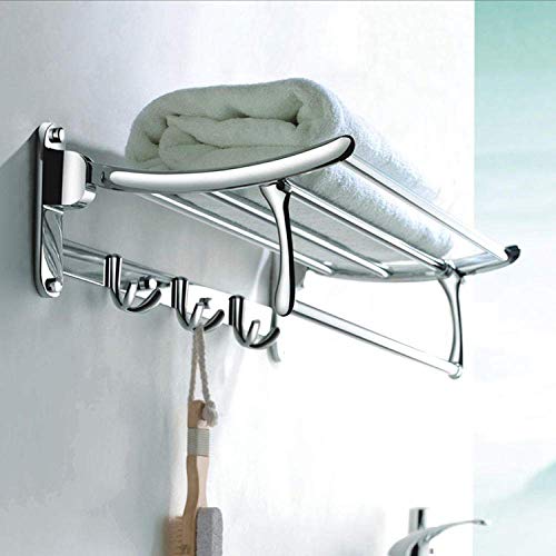 Einfaches Regal, Susand Space Aluminium Doppelschicht Multi-Bar mit anhäng montierter Handtuchlänge 60 cm Wandmontage Handtuchstange für Küchenbad hängen von ZCCZJS