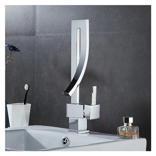 Europäischer Stil schwarzer Messing Spüle Einer Loch Griff Rotary Mixer Basin Wasserhahn Gold Küchenarmatur -Mixer Taps Chrom, Easy Installation von ZCCZJS