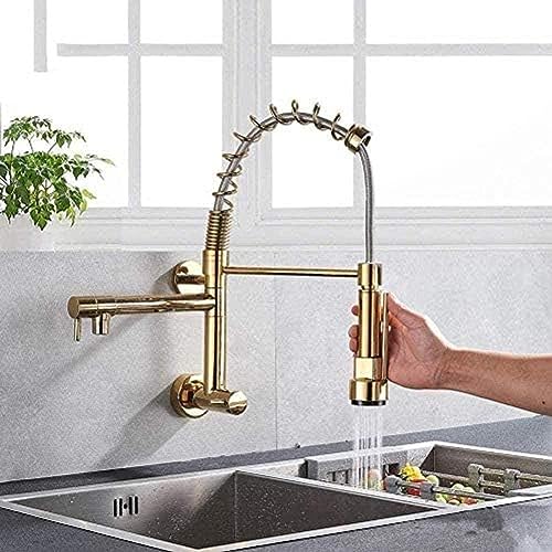 Golden Feder rotierendes Wasserhahn mit Doppelauslassseite Sprühung 360 Grad Rotation kaltes Wasserspüle Wasserhahn von ZCCZJS