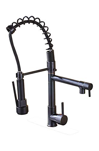 Küchenhahn Wasserhahn Küche Wasserhahn, Pise Side Sprayer Dual Ausguss Einzelgriff, 360 Rotatiokitchen -Wasserhähne, G Spray gebürstet Nickel Messing, für Homkitchen, Orb+Messing von ZCCZJS