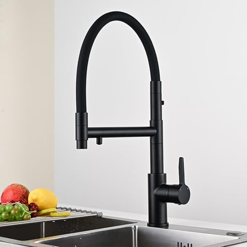 Küchenspüle Wasserhähne 3-Wege-Messing Einer Loch 3-Wege-Wasserhahn-Schwarz-Schönheit kommt Küchenspüle Wasserhähne 3-Wege-Messing Einer Loch 3-Wege-Wasserhahn-Schwarz-Schönheit kommt von ZCCZJS