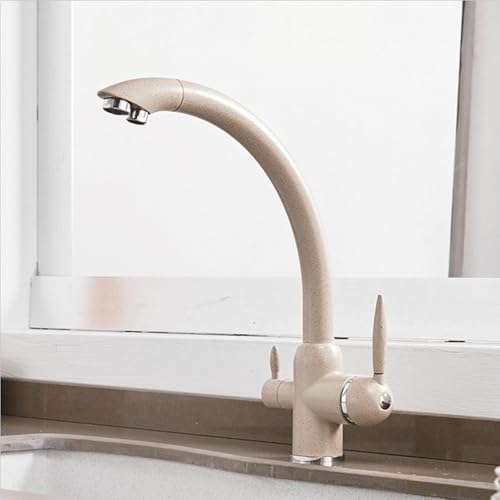 Küchenspüle Wasserhahn 3 Wege Küchenarmatur Messing 2 Griffe 360 ° Schwenkküchenspüle Wasserhahngold Küchenspüle Wasserhahn 3 Wege Küchenarmatur Messing 2 Griffe 360 ° Schwenkküchenspüle Wasserhahngold von ZCCZJS