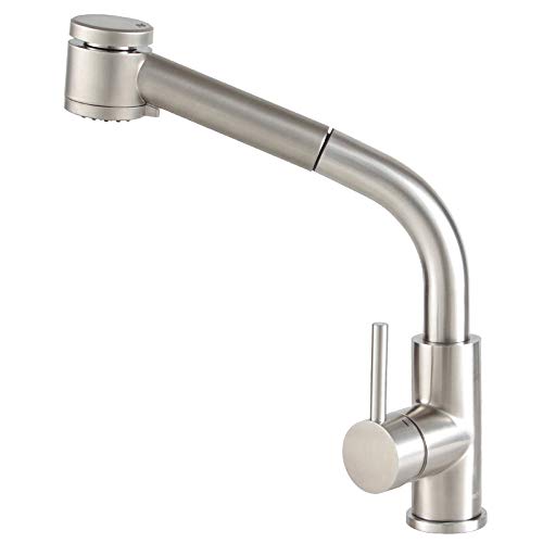 Mixer Tap WOOMD 304 Edelstahl Wasser- sparende Bubbler-Keramikventile Wasserhahn Hochbogenausstrich und 360-Grad-Rotation Heißer Kaltbecken Mischwaschbecken Tap Kitchen Tap Kitchen-Eingriff von ZCCZJS