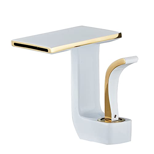 Moderner Wasserfall -Beckenmischer Tap Eingriff Messing Spüle Wasserhahn Schwarz und Silber Finish von ZCCZJS