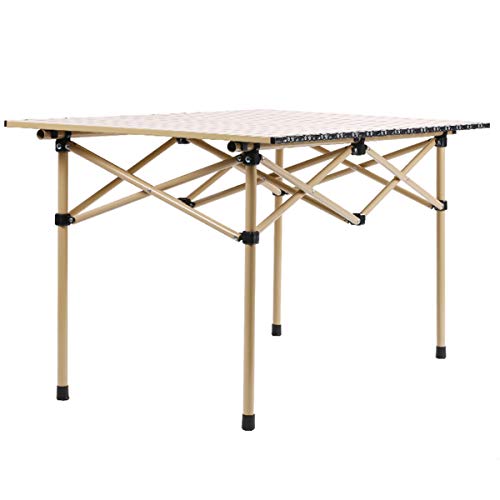 Outdoor -Klapptisch und Luftset, tragbare Campingluft -Eierrolle Aluminiumlegierung Camping -Picknicktisch mit 4 Lüftungen können im Freien für Barbecue -Picknick -Gartenparty verwendet werden, fügen von ZCCZJS