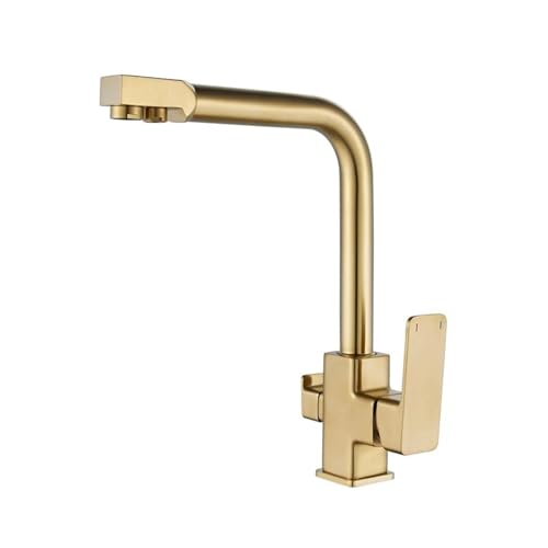 Wasserhahn, Küchenarmaturen Decks montiertem Mixer Tap 360 Rotation mit Filter Wasser Feature Mixer Tap Wasserhahn (Farbe: Silber, Größe: Schlauchgröße 3-8) von ZCCZJS