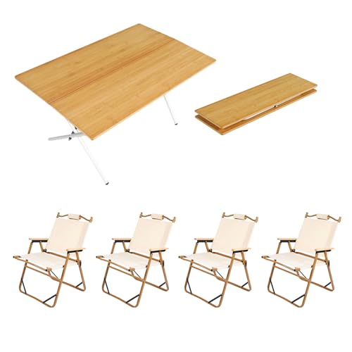 ZCCZJS 1 PCs Klapptisch mit 4 Airs, 80 cm l tragbarer Klappcamping -Tisch, Klapppicknicktischluft für den BBQ -Gebrauch im Innen- oder Außenbereich von ZCCZJS