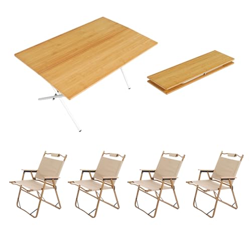 ZCCZJS 1 PCs Klapptisch mit 4 Airs, 80 cm l tragbarer Klappcamping -Tisch, Klapppicknicktischluft für den BBQ -Gebrauch im Innen- oder Außenbereich von ZCCZJS