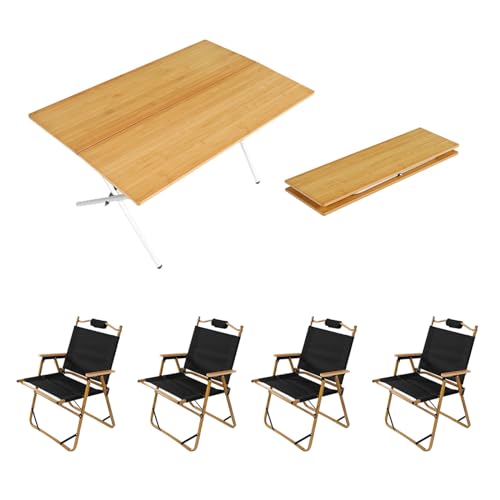 ZCCZJS 1 PCs Klapptisch mit 4 Airs, 80 cm l tragbarer Klappcamping -Tisch, Klapppicknicktischluft für den BBQ -Gebrauch im Innen- oder Außenbereich von ZCCZJS