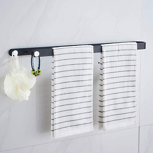 ZCCZJS Badezimmer, stempelfreies Badezimmertuchregal, Aluminium Black Einschiff-Badezimmer-Lagerregal-Wandmontage-Turmkleiderlager (55 cm) von ZCCZJS