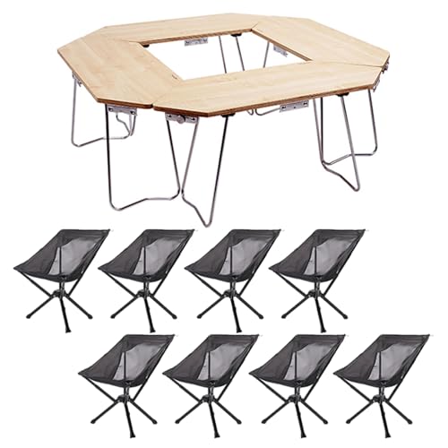 ZCCZJS Camping -Spleißtisch -Set mit Airs, Camping -Klapptischluft -Set im Freien für Camping, Picknick, Reisen, RV von ZCCZJS