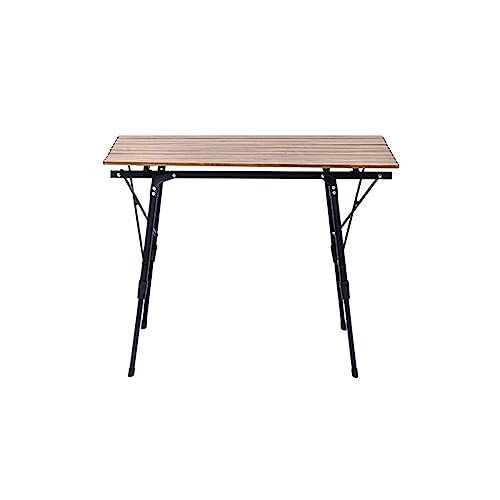 ZCCZJS Klapptisch Aluminium Hebeklapptisch Leuchtdicht Holz Getreide Teleskop Tisch einverrückter Camping-Barbecue-Tisch im Freien tragbar (Farbe: Small-01) von ZCCZJS