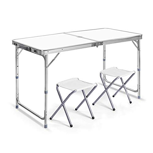 ZCCZJS Klapptisch mit 4 Airs Picknicktischluft Set Tragbare Höhe Einstellbarer Picknicktisch Innen- und Außentisch für Picknick -Camping -Barbecue, Single Tisch B B von ZCCZJS