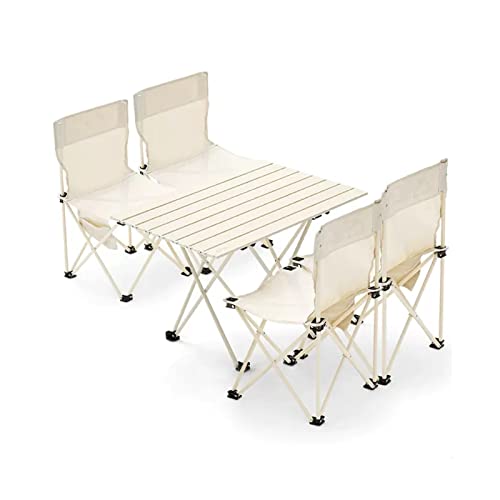 ZCCZJS Klapptisch und Luft, Outdoor -Pelz -Tisch und Aise, Klapptisch und Luft eingestellt, tragbare Faltbare Camping -Picknicktisch und Airs von ZCCZJS