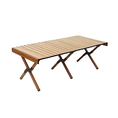 ZCCZJS Tische und Airs Camping -Klapptisch tragbare verstellbare Höhe Holz Tisch Außenfell Leichtes Picknick -Wanderschalter verstellbar (L) von ZCCZJS