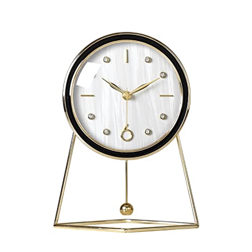 ZCCZJS Tischuhr Metall Pendel Uhr Pendeluhr Stille Uhr Wohnzimmer Haushalt Pendel Tischuhr ZCCZJS Tischuhr Metall Pendel Uhr Pendeluhr Stille Uhr Wohnzimmer Haushalt Pendel Tischuhr von ZCCZJS