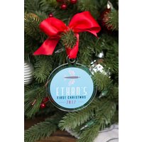 Erste Weihnachtsverzierung Personalisierte Flugzeug Jungen Name Klar Acrylglas Look Moderne Urlaub Dekorationen | Artikel - Pao240 von ZCDGifts
