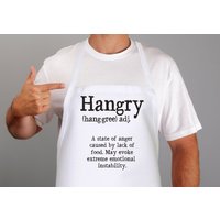 Grillschürze Geschenk Für Ihn, Papa Oder Mann Männer, Weiße Schürze "Hangry" Küche Grill, Lustiger Spruch | Artikel - Ahn200 von ZCDGifts