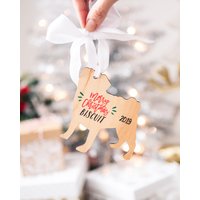 Weihnachtsornament Mops Hund Personalisierter Name Und Datum Holz Oder Klares Acryl Urlaub Dekor Baumschmuck Pup | Artikel - Dog239 von ZCDGifts