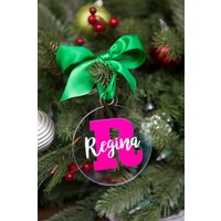 Weihnachtsverzierung Personalisierte Name Und Buchstabe Klares Acrylglas Look Moderne Urlaub Dekorationen Niedlich Für Kinder & Familie | Artikel von ZCDGifts
