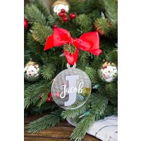 Weihnachtsverzierung Personalisierte Name Und Buchstabe Klares Acrylglas Look Moderne Urlaub Dekorationen Niedlich Für Kinder & Familie | Artikel von ZCDGifts