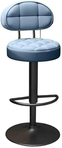 ZCEDZYSW 360-Grad-Drehbarer Barstuhl, hohe Rückenlehne, Inseltisch, Esstisch, für Küche, Blau von ZCEDZYSW