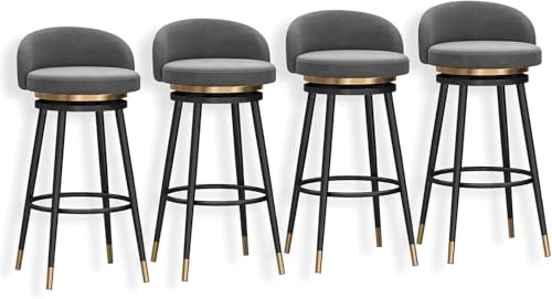 ZCEDZYSW 4er Set Barhocker Samt Drehbar Barhocker mit Rückenlehne und Fußstütze Geeignet für Cafés ZCEDZYSW 4er Set Barhocker Samt Drehbar Barhocker mit Rückenlehne und Fußstütze Geeignet für Cafés von ZCEDZYSW