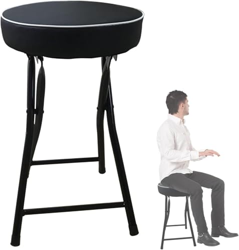 ZCEDZYSW 50,8 cm rückenfreier klappbarer Barhocker mit rundem gepolstertem Kissen, Thekenhöhe, Stuhl für Erwachsene, Küche mit ZCEDZYSW 50,8 cm rückenfreier klappbarer Barhocker mit rundem gepolstertem Kissen, Thekenhöhe, Stuhl für Erwachsene, Küche mit von ZCEDZYSW