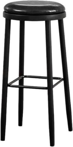 ZCEDZYSW 71 cm runder hoher Hocker, Eisen, Barstuhl, Restaurant, Café, Insel, Esstisch, für Küche, Schwarz von ZCEDZYSW