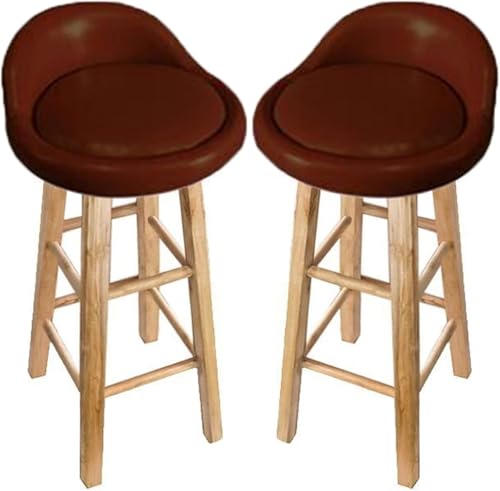 ZCEDZYSW Barhocker, 2er-Set, PU-Leder, gepolsterte Sitzfläche mit niedriger Rückenlehne, ohne Armlehne, Holzbeine, Küche, Frühstück (C,Sitzhöhe 70 cm) von ZCEDZYSW