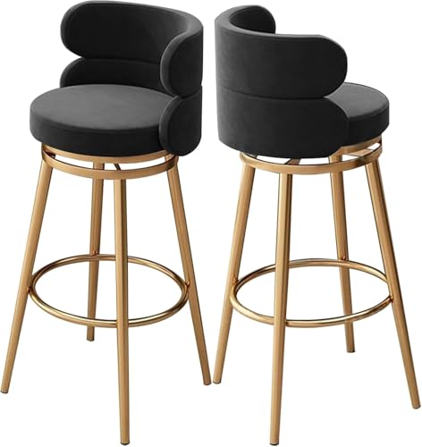ZCEDZYSW Barhocker, 2er-Set, Thekenhöhe mit Rückenlehne, Samt, Kücheninsel mit Metallbeinen, Schwarz, 65 cm ZCEDZYSW Barhocker, 2er-Set, Thekenhöhe mit Rückenlehne, Samt, Kücheninsel mit Metallbeinen, Schwarz, 65 cm von ZCEDZYSW