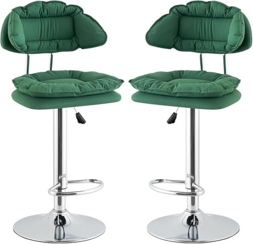 ZCEDZYSW Barhocker, 2er-Set, gepolsterte Frühstücks-Fußstütze, verstellbare Drehstühle für Esszimmer, Küche, Theke (D) von ZCEDZYSW