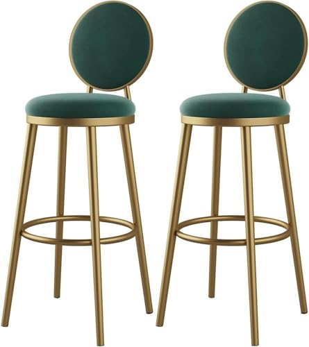 ZCEDZYSW Barhocker, 2er-Set, mit PU-Kissen, Fußstütze und Knopfleiste, 65/75/85 cm Höhe, Küchenthekenhocker, Grau, 85 cm von ZCEDZYSW