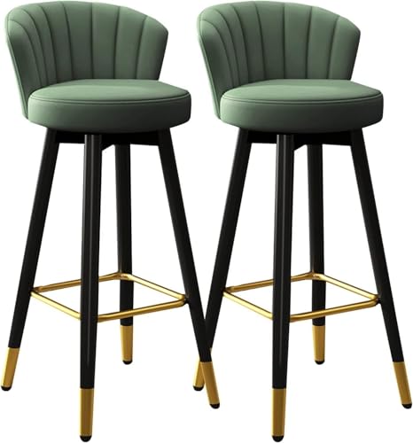 ZCEDZYSW Barhocker, 360° drehbar, stilvolle Küchenstühle für drinnen und draußen, Restaurant, 74 x 45 x 44 cm (dunkelgrün, 64 x 45 x 44 cm) von ZCEDZYSW