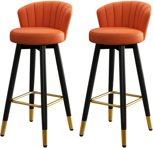 ZCEDZYSW Barhocker, Esszimmerstuhl, 2er-Set, drehbar, Kücheninsel mit Rückenlehne, hochwertiges Kunstleder, bequem gepolstert (A,75 cm Sitzhöhe) von ZCEDZYSW