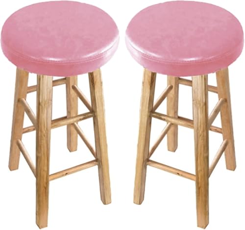 ZCEDZYSW Barhocker, Holzbeine, 2er-Set, PU-Leder, gepolsterte Stühle mit Fußstütze, armlos, Küche, hohe Unterstützung (Rosa, Sitzhöhe 70 cm) von ZCEDZYSW