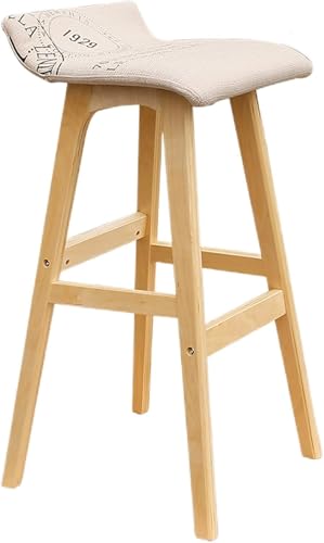 ZCEDZYSW Barhocker, Thekenhöhe, Holz, europäischer Stil, Küche mit niedriger Rückenlehne, Baumwolle und Leinenstoff (D) von ZCEDZYSW