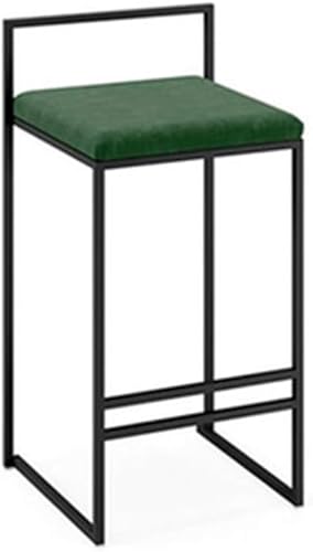 ZCEDZYSW Barhocker, Wildleder-Barstuhl, Schreibtischstuhl, Hochhocker, schlicht, Haushalt, modisch, Stahlrahmen, Barhocker, Weiß, 76 cm (Grün) von ZCEDZYSW