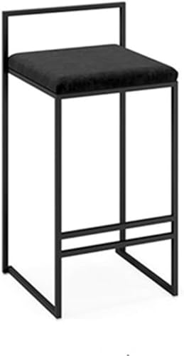 ZCEDZYSW Barhocker, Wildleder-Barstuhl, Schreibtischstuhl, hoher Hocker, schlichter Haushalt, modisch, Stahlrahmen, Barhocker, Weiß, 76 cm (schwarz) von ZCEDZYSW