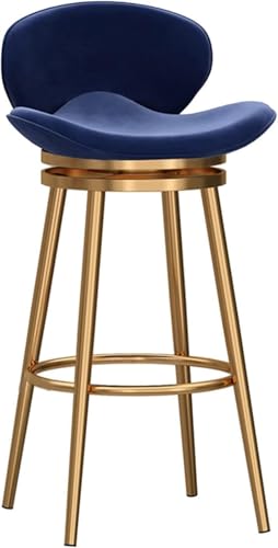 ZCEDZYSW Barhocker, hohe Hocker mit 360°-Drehgelenk mit Rückenlehnen-Design, vielseitig einsetzbar (Blau, 1 Stück, Höhe: 75 cm) von ZCEDZYSW
