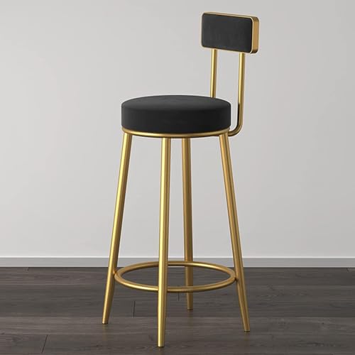 ZCEDZYSW Barhocker, modisch, 75 cm hoch, ohne Sessel, Samtsitz mit gepolsterter Rückenlehne und rundem Metall (75 cm) von ZCEDZYSW