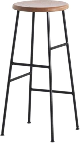 ZCEDZYSW Barhocker, rund, Thekenhöhe mit Metallrahmen und Fußstütze, rückenfrei, feste Höhe, Hochstuhl, Metall (B, Sitzhöhe 76 cm) von ZCEDZYSW