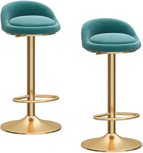 ZCEDZYSW Barhocker 2er Set, verstellbarer Drehgelenk, moderner Samt mit Rückenlehne und Fußstütze, für Theke, Esszimmer ZCEDZYSW Barhocker 2er Set, verstellbarer Drehgelenk, moderner Samt mit Rückenlehne und Fußstütze, für Theke, Esszimmer von ZCEDZYSW