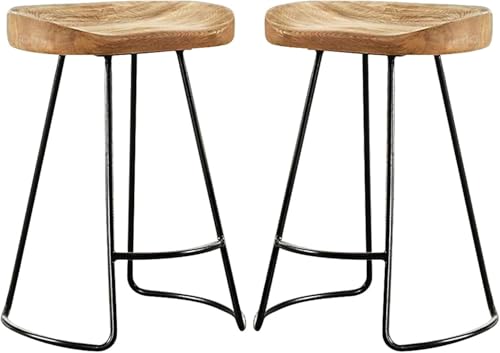 ZCEDZYSW Barhocker 2er Set Holz Frühstück Fußstütze Einfache Montage Industrie für Esszimmer Küche von ZCEDZYSW