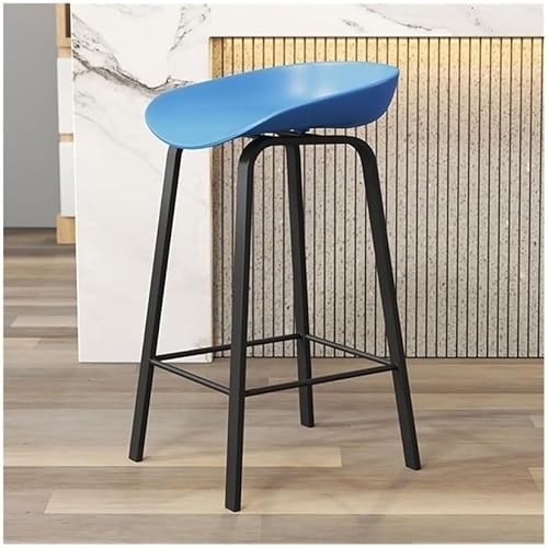 ZCEDZYSW Barhocker aus Holz, Blau, für Haushalt, Restaurant, Bar, Insel, Eisen, Freizeithochstuhl, 65/75 cm (mittel) von ZCEDZYSW