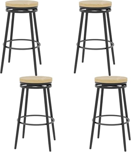 ZCEDZYSW Barhocker aus Holz, Küchenstühle im Set, 360 Grad drehbar, Höhe (Kaffee, Höhe: 75 cm), 4 Stück von ZCEDZYSW