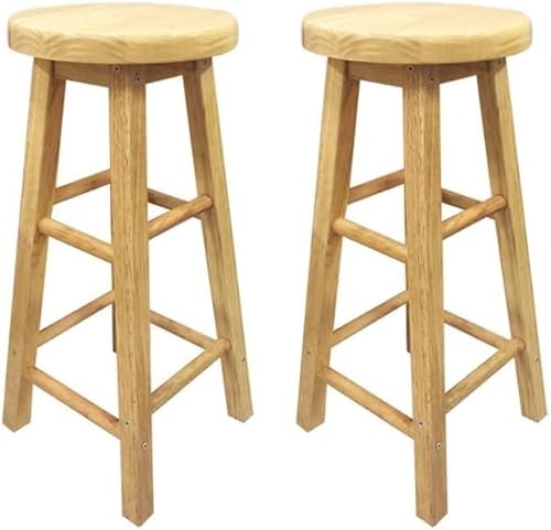 ZCEDZYSW Barhocker aus Holz, Set mit 2 massiven Sitzen, Thekenstühle für Kücheninseln, Frühstück, rückenfrei, armlos, aus Holz (Sitzhöhe 70 cm) von ZCEDZYSW