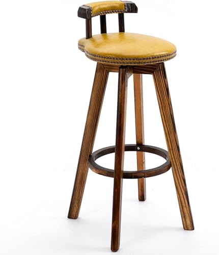 ZCEDZYSW Barhocker aus Holz, Thekenhöhe, PU-Leder, gepolstert, Küche, Frühstück, Esszimmerstuhl für Esszimmer (B, Sitzhöhe 63 cm) von ZCEDZYSW