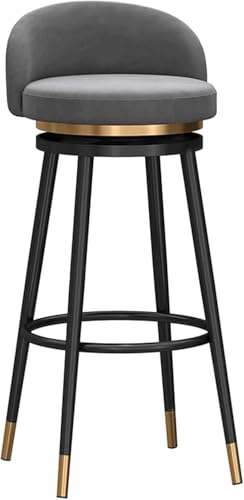 ZCEDZYSW Barhocker aus Samt, bequeme Thekenhöhe mit dickem Kissen und Fußstütze, 360 Grad drehbar (75 cm) von ZCEDZYSW