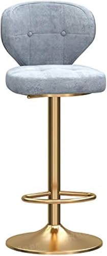 ZCEDZYSW Barhocker mit Rückenlehne, modern, höhenverstellbar, drehbar, Küchenstuhl, Frühstück, Esszimmerhocker (Grau, 80 cm) von ZCEDZYSW